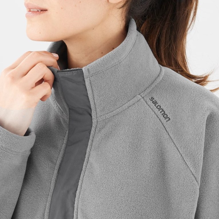 Grey Salomon Outlife Polartec Halz Zip Women's Sweatshirt | IE FW8536